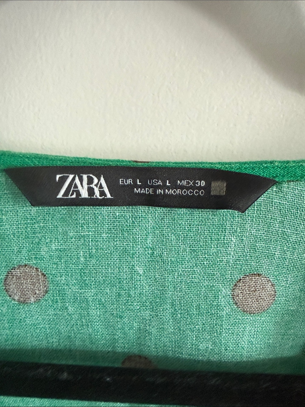Zara Green Polka Dot A-Line Skirt - Picture 5 of 9